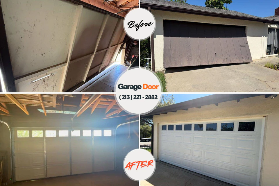 Before and after: garage door repair South Uniontown, PA